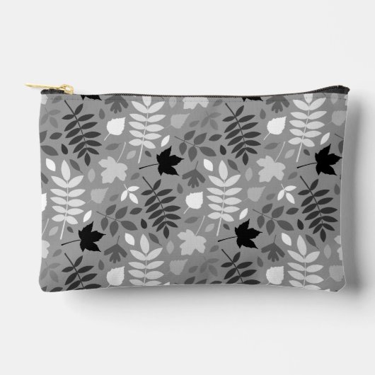 Gevallen bladeren Patroon Monochrome op grijs Etui (Voorkant)