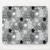 Gevallen bladeren Patroon Monochrome op grijs Muismat (Voorkant)
