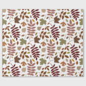 Gevallen Bladeren Patroon Vallen Kleuren op Wit Cadeaupapier (Vlak)