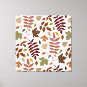 Gevallen Bladeren Patroon Vallen Kleuren op Wit Canvas Afdruk (Voorkant)