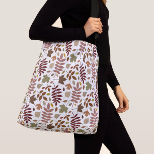 Gevallen Bladeren Patroon Vallen Kleuren op Wit Crossbody Tas