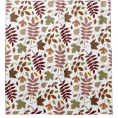 Gevallen Bladeren Patroon Vallen Kleuren op Wit Douchegordijn (Voorkant)