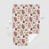 Gevallen Bladeren Patroon Vallen Kleuren op Wit Golfhanddoek (Insitu)