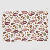 Gevallen Bladeren Patroon Vallen Kleuren op Wit Golfhanddoek (Horizontaal)