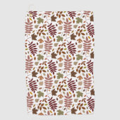 Gevallen Bladeren Patroon Vallen Kleuren op Wit Golfhanddoek (Voorkant)