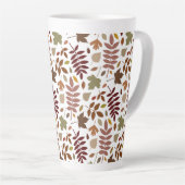 Gevallen Bladeren Patroon Vallen Kleuren op Wit Latte Mok (Rechterhoek)