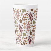 Gevallen Bladeren Patroon Vallen Kleuren op Wit Latte Mok (Voorkant)
