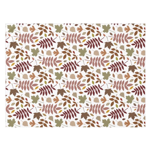 Gevallen Bladeren Patroon Vallen Kleuren op Wit Tafelkleed (Voorkant (Horizontaal))