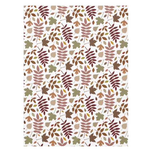 Gevallen Bladeren Patroon Vallen Kleuren op Wit Tafelkleed (Voorkant)