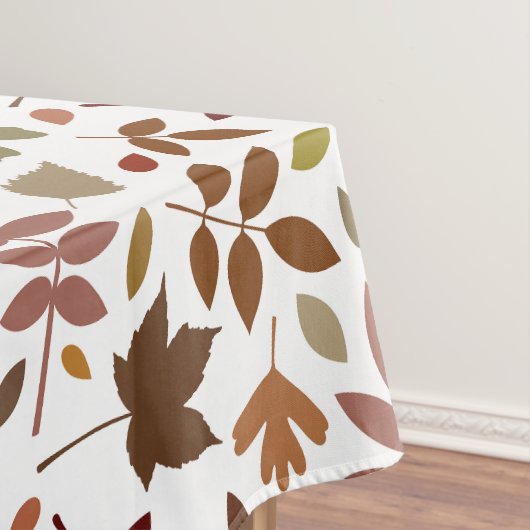 Gevallen Bladeren Patroon Vallen Kleuren op Wit Tafelkleed (Voorbeeld)