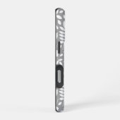 Gevallen Bladeren Patroon Wit op Grijs iPhone Hoesje (Rechterkant)