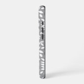 Gevallen Bladeren Patroon Wit op Grijs iPhone Hoesje (Linkerkant)