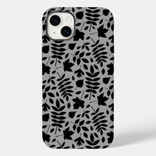 Gevallen bladeren Patroon zwart op grijs Case-Mate iPhone 14 Plus Hoesje