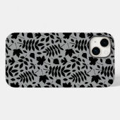 Gevallen bladeren Patroon zwart op grijs Case-Mate iPhone Case (Achterkant (horizontaal))