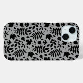 Gevallen bladeren Patroon zwart op grijs Case-Mate iPhone Case (Achterkant (horizontaal))