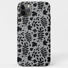 Gevallen bladeren Patroon zwart op grijs Case-Mate iPhone Case