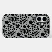 Gevallen bladeren Patroon zwart op grijs Case-Mate iPhone Case (Achterkant (horizontaal))