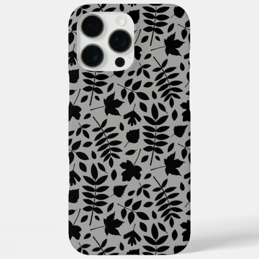 Gevallen bladeren Patroon zwart op grijs Case-Mate iPhone Case (Achterkant)