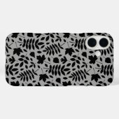 Gevallen bladeren Patroon zwart op grijs Case-Mate iPhone Case (Achterkant (horizontaal))