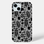 Gevallen bladeren Patroon zwart op grijs Case-Mate iPhone Case (Achterkant)