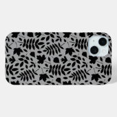Gevallen bladeren Patroon zwart op grijs Case-Mate iPhone Case (Achterkant (horizontaal))