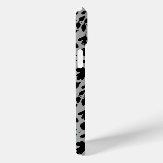 Gevallen bladeren Patroon zwart op grijs Case-Mate iPhone Case (Achterkant / Rechts)