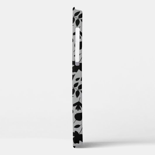 Gevallen bladeren Patroon zwart op grijs Case-Mate iPhone Case (Achterkant / Links)