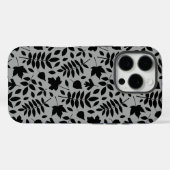 Gevallen bladeren Patroon zwart op grijs Case-Mate iPhone Case (Achterkant (horizontaal))