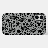 Gevallen bladeren Patroon zwart op grijs Case-Mate iPhone Case (Achterkant (horizontaal))