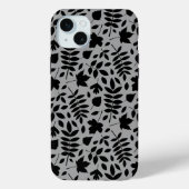 Gevallen bladeren Patroon zwart op grijs Case-Mate iPhone Case (Achterkant)