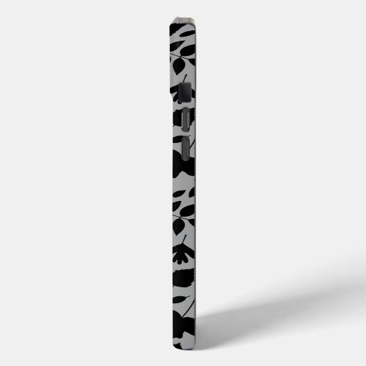 Gevallen bladeren Patroon zwart op grijs Case-Mate iPhone Case (Achterkant / Links)