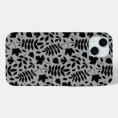 Gevallen bladeren Patroon zwart op grijs Case-Mate iPhone Case (Achterkant (horizontaal))