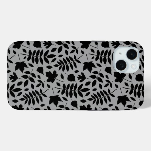 Gevallen bladeren Patroon zwart op grijs Case-Mate iPhone Case (Achterkant (horizontaal))