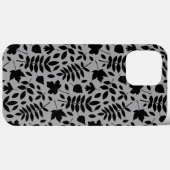Gevallen bladeren Patroon zwart op grijs Case-Mate iPhone Case (Achterkant (horizontaal))
