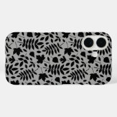 Gevallen bladeren Patroon zwart op grijs Case-Mate iPhone Case (Achterkant (horizontaal))