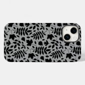 Gevallen bladeren Patroon zwart op grijs Case-Mate iPhone Case (Achterkant (horizontaal))