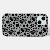 Gevallen bladeren Patroon zwart op grijs Case-Mate iPhone Case (Achterkant (horizontaal))