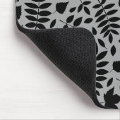 Gevallen bladeren Patroon zwart op grijs Muismat (Hoek)