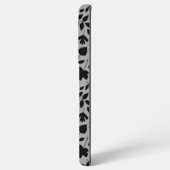 Gevallen bladeren Patroon zwart op grijs Samsung Galaxy Hoesje (Achterkant horizontaal)