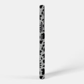 Gevallen bladeren Patroon zwart op grijs Samsung Galaxy Hoesje (Rechterkant)