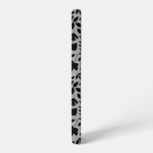 Gevallen bladeren Patroon zwart op grijs Samsung Galaxy Hoesje (Linkerkant)