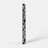 Gevallen bladeren Patroon zwart op grijs Samsung Galaxy Hoesje (Rechterkant)