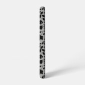 Gevallen bladeren Patroon zwart op grijs Samsung Galaxy Hoesje (Linkerkant)