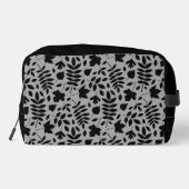 Gevallen bladeren Patroon zwart op grijs Toilettasje (Achterkant)