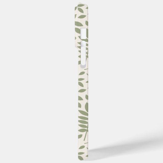 Gevallen bladeren Rpt Patroon Groen op Cream Case-Mate iPhone Case (Achterkant / Links)