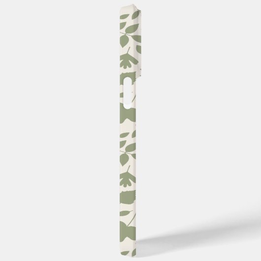 Gevallen bladeren Rpt Patroon Groen op Cream Case-Mate iPhone Case (Achterkant / Rechts)
