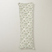 Gevallen bladeren Rpt Patroon Groen op Cream Lichaamskussen (Voorkant Verticaal)