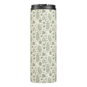Gevallen bladeren Rpt Patroon Groen op Cream Thermosbeker (Achterkant)