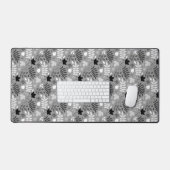 Gevallen bladeren RPT Patroon Monochrome op Grijs Bureaumat (Keyboard & Muis)