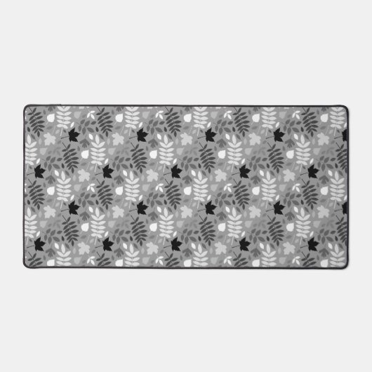 Gevallen bladeren RPT Patroon Monochrome op Grijs Bureaumat (Voorkant)